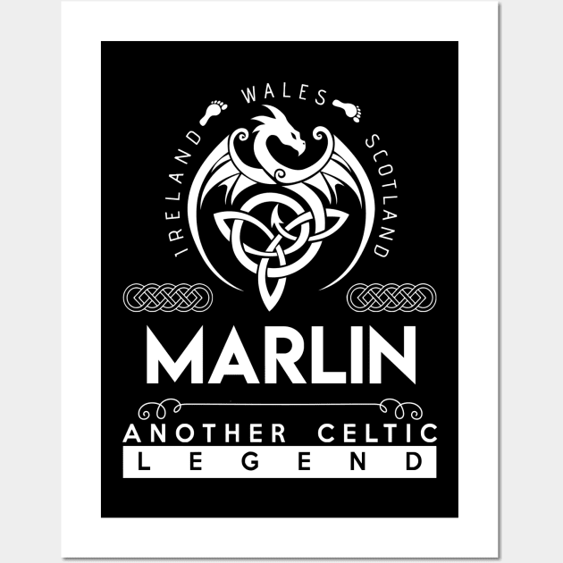 Marlin Name T Shirt - Another Celtic Legend Marlin Dragon Gift Item Wall Art by harpermargy8920